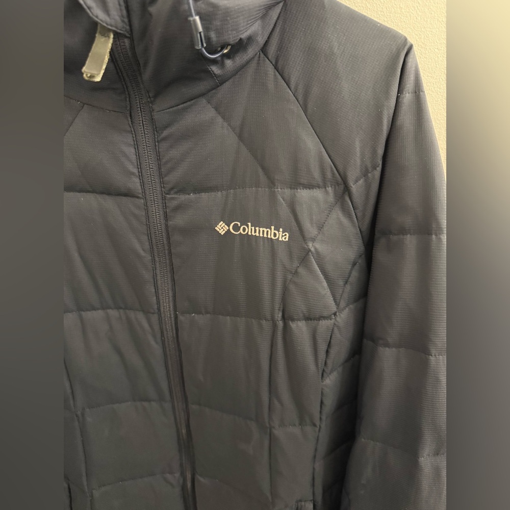 Columbia | Navy Puffer Hooded Jacket Omni Heat 700 fill Duck Down and Feathers - Picture 4 of 15
